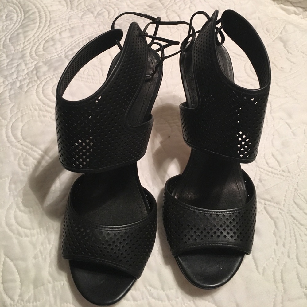 Black tie back heels